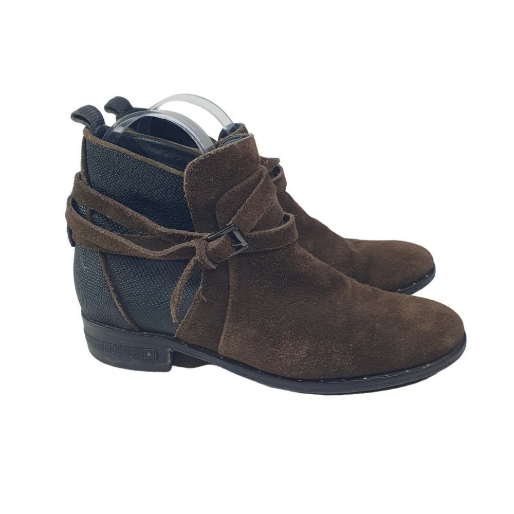 Anthropologie x Freda Salvador DREAM Suede Leather Brown Ankle Boots Boho Sz 6
